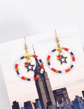 Star Pendant Beaded Chain Earrings — earrings