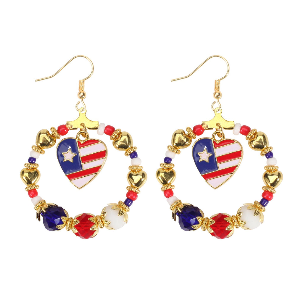 Star Pendant Beaded Chain Earrings — earrings, view 7