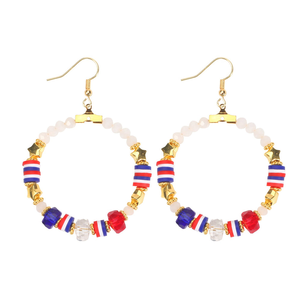 Star Pendant Beaded Chain Earrings — earrings, view 10