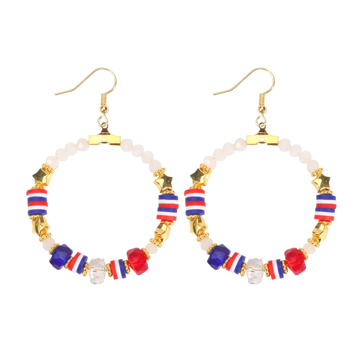 Star Pendant Beaded Chain Earrings — earrings, view 10