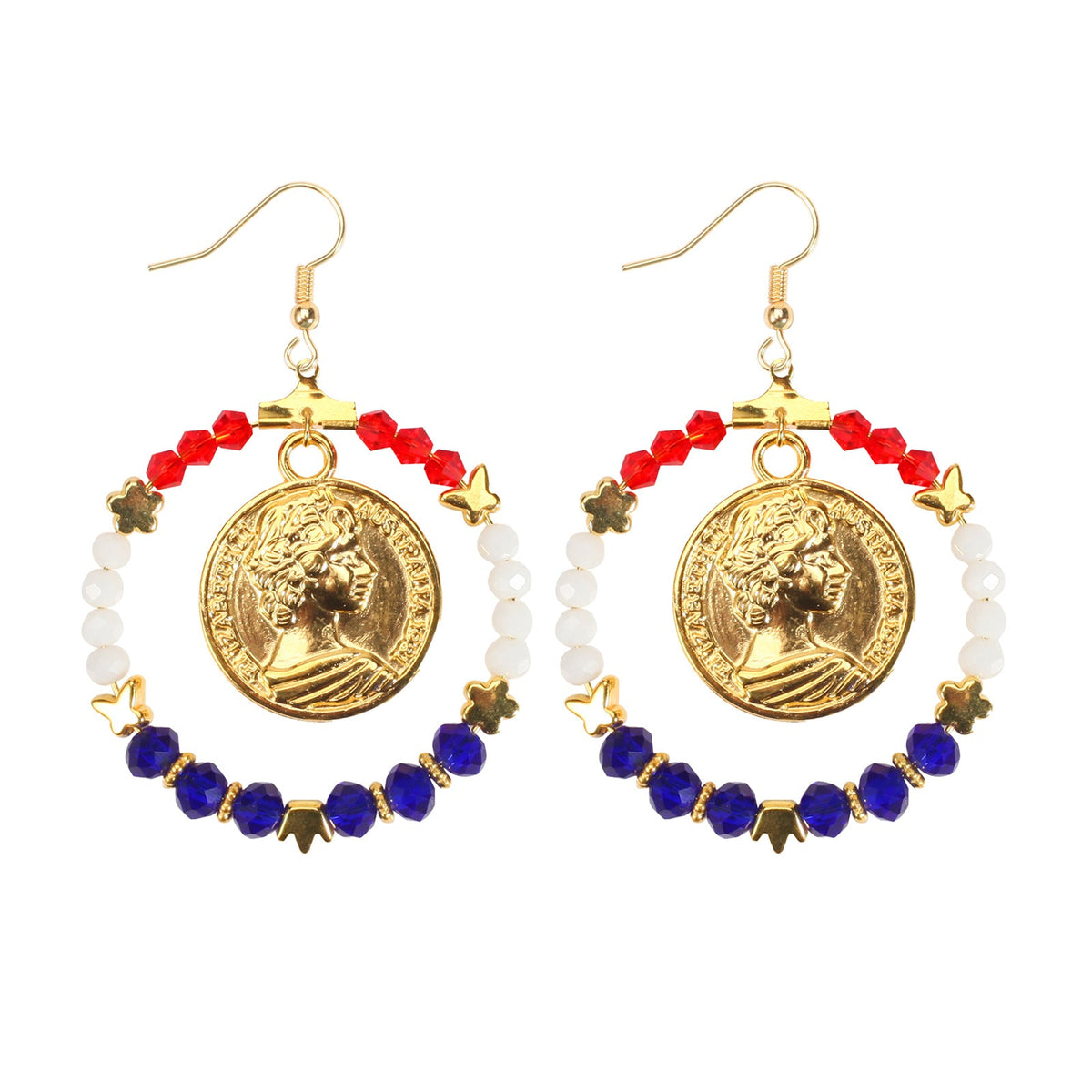 Star Pendant Beaded Chain Earrings — earrings, view 11