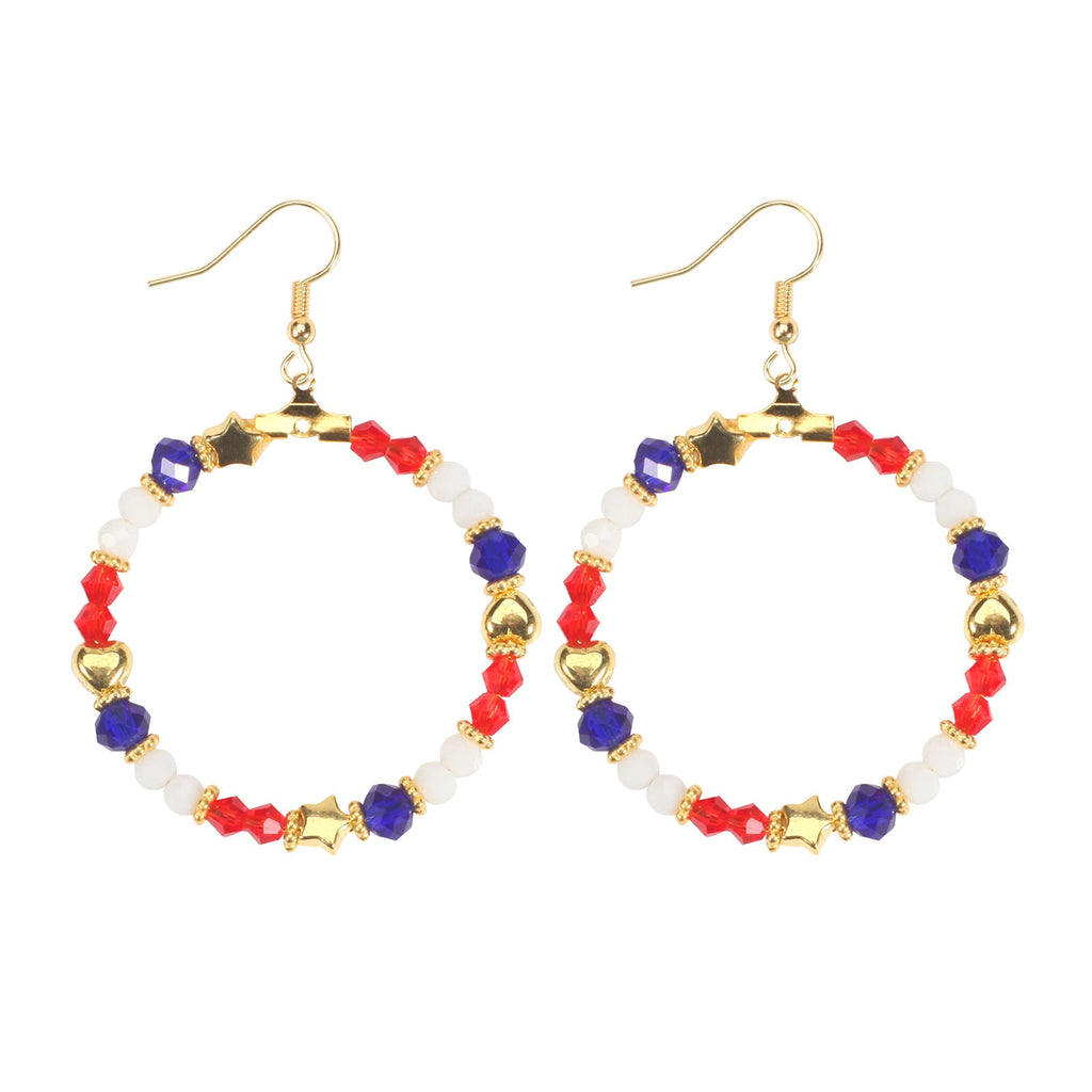 Star Pendant Beaded Chain Earrings — earrings, view 12