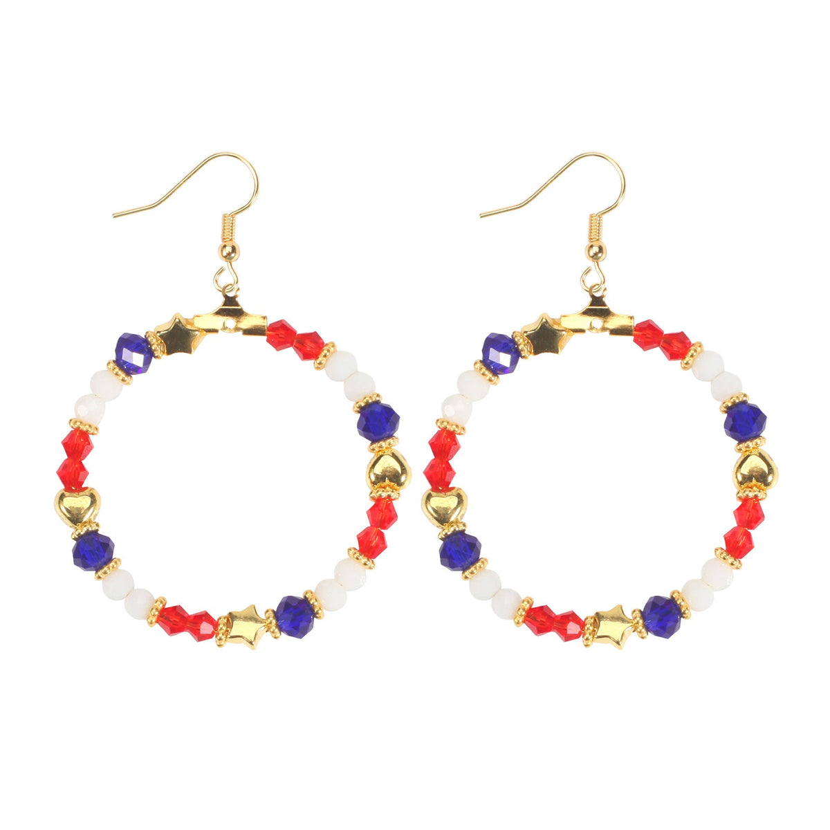 Star Pendant Beaded Chain Earrings — earrings, view 12