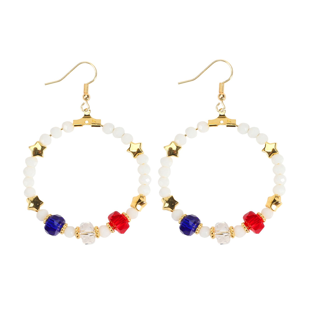 Star Pendant Beaded Chain Earrings — earrings, view 13