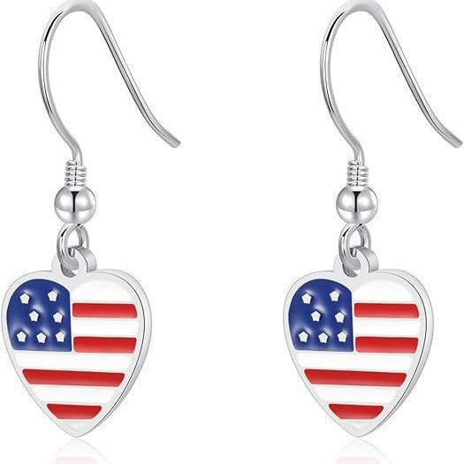 Flag Cross Pendant Hook Earrings — earrings, view 2