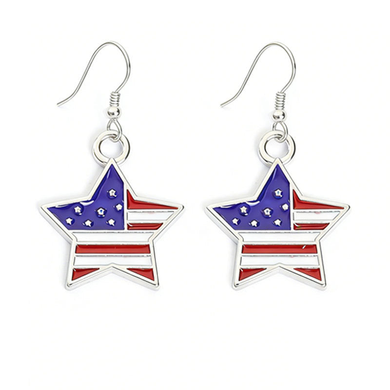 Flag Cross Pendant Hook Earrings — earrings, view 5