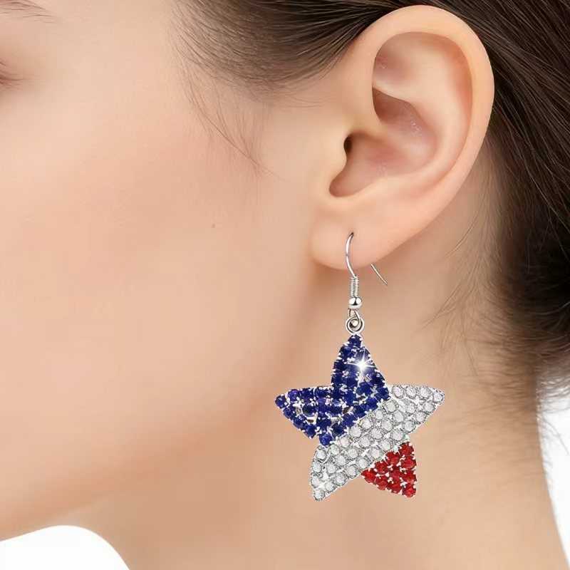 Star Pendant Hook Earrings — earrings, view 8