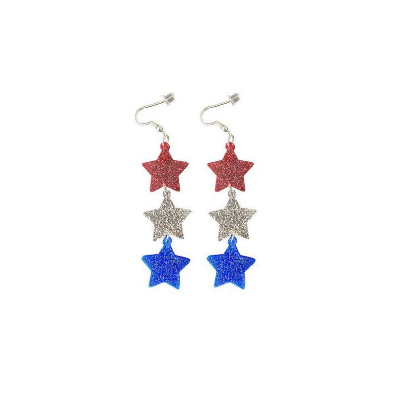 Star Pendant Flag Dangle Earrings — earrings, view 3