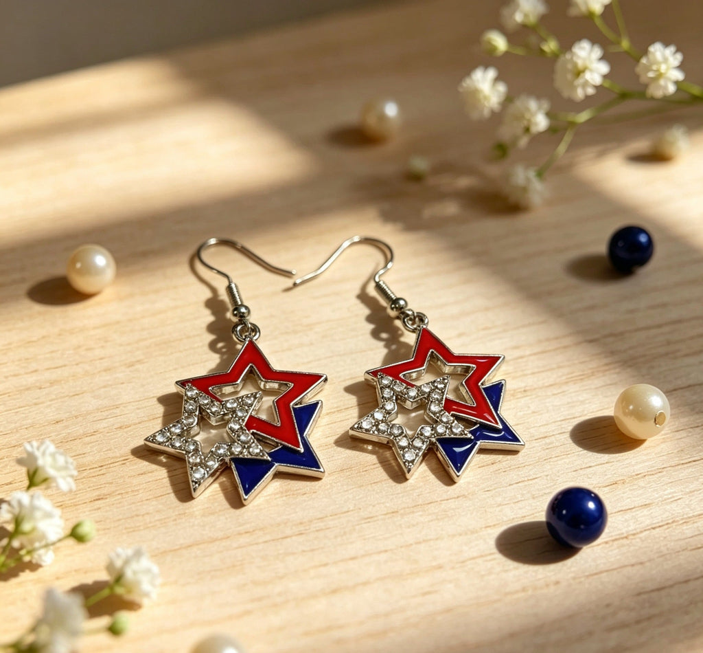 Butterfly Pendant Rhinestone Hook Earrings — earrings, view 5