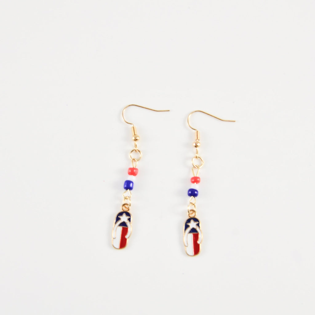 USA Flag Boot Pendant Earrings — earrings, view 4