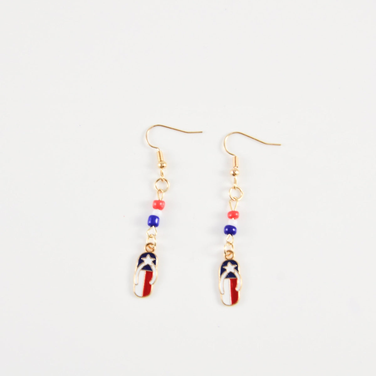 USA Flag Boot Pendant Earrings — earrings, view 4