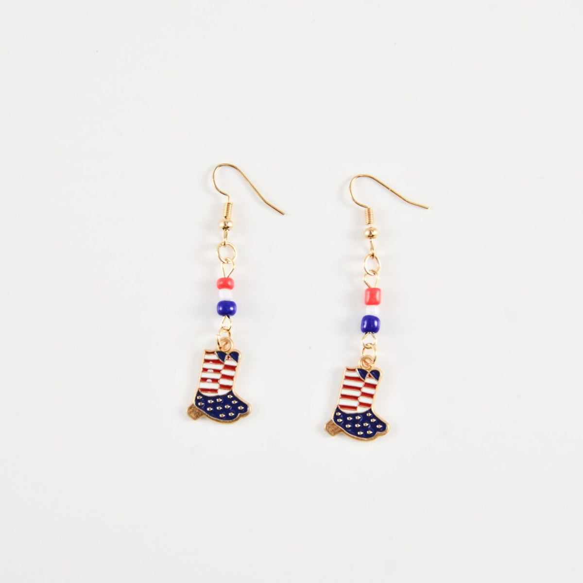 USA Flag Boot Pendant Earrings — earrings, view 5