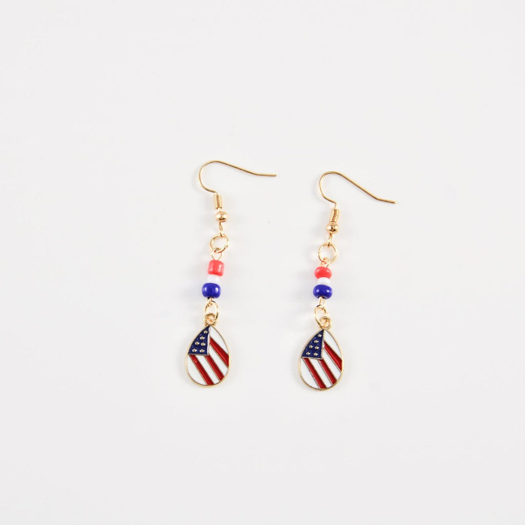 USA Flag Boot Pendant Earrings — earrings, view 6