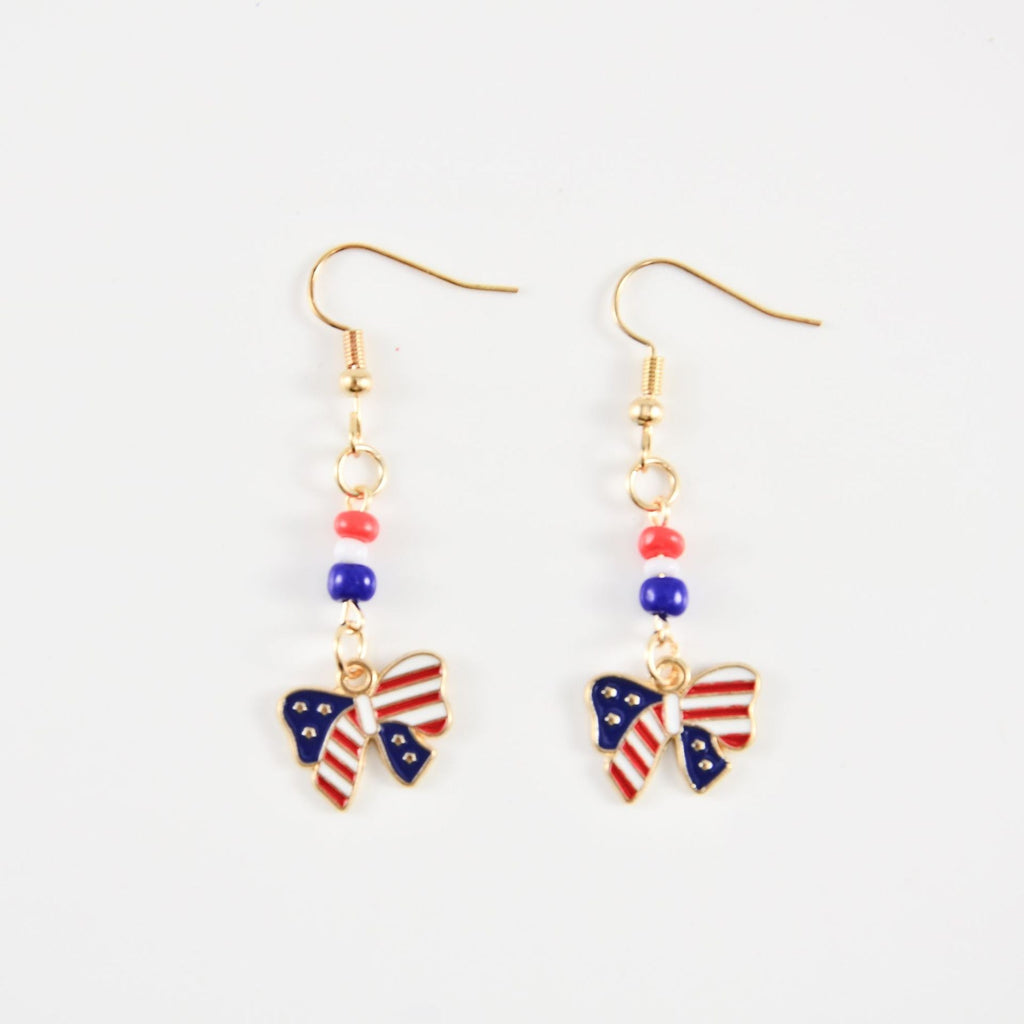 USA Flag Boot Pendant Earrings — earrings, view 10