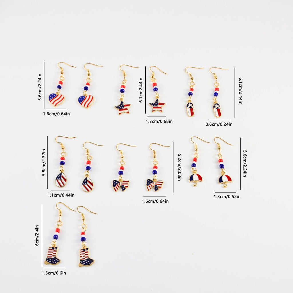 USA Flag Boot Pendant Earrings — earrings, view 11