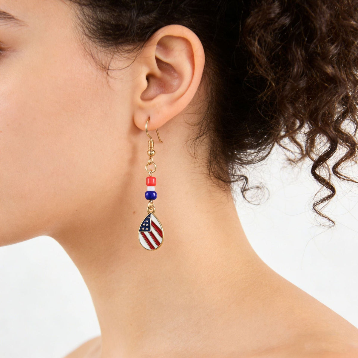USA Flag Boot Pendant Earrings — earrings, view 12