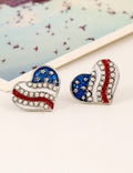 Flag Star Rhinestone Stud Earrings — earrings