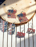 Flag Letter Pendant Hook Earrings — earrings