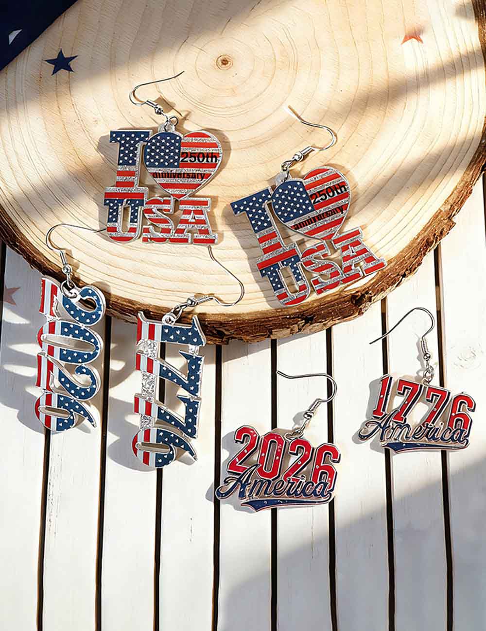 Flag Letter Pendant Hook Earrings — earrings