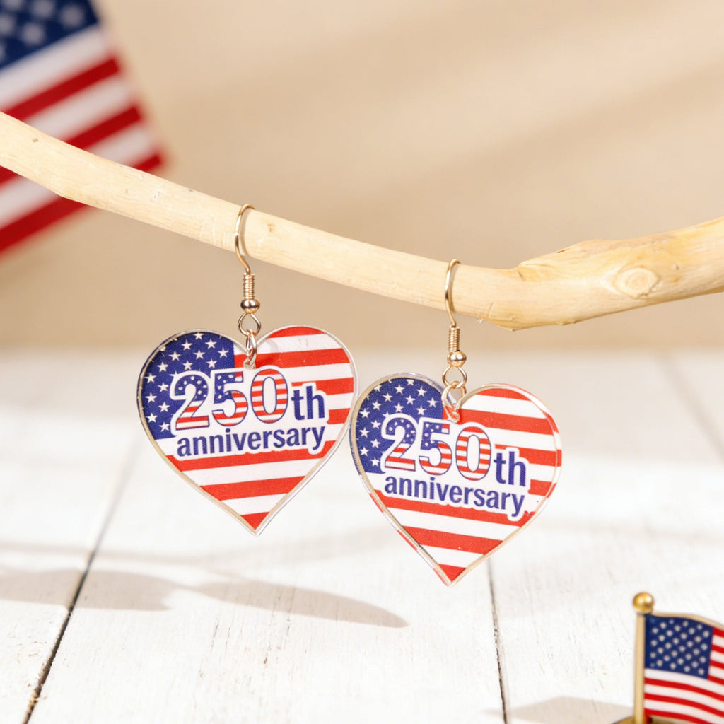 Flag Bowknot Pendant Hook Earrings — earrings, view 6