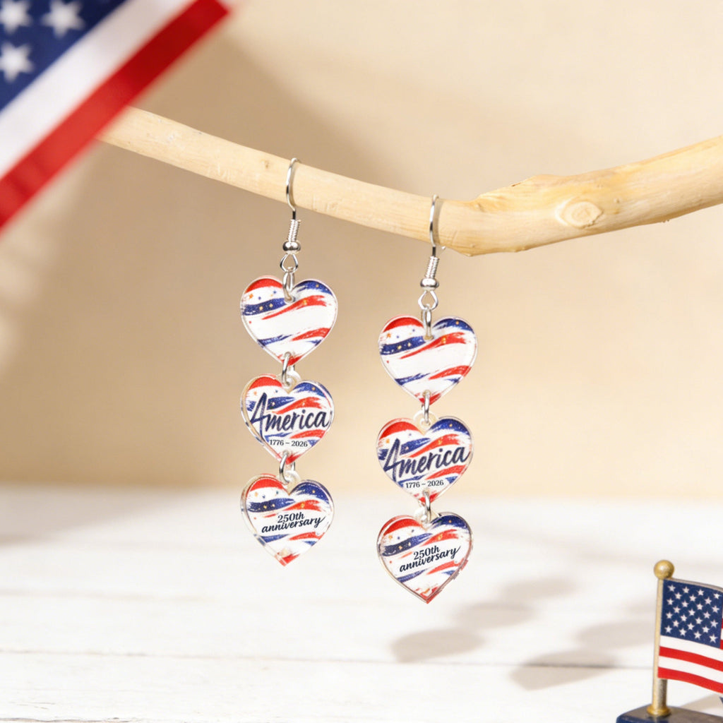 Flag Bowknot Pendant Hook Earrings — earrings, view 18