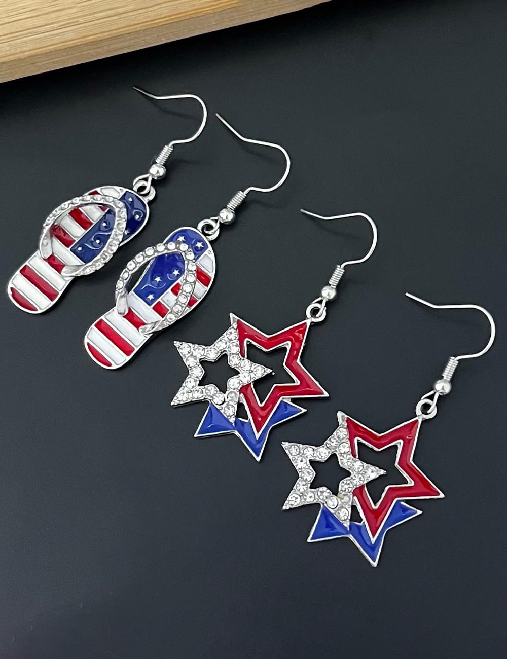 Flag Slipper Pendant Hook Earrings — earrings