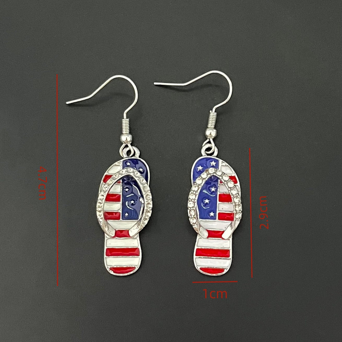 Flag Slipper Pendant Hook Earrings — earrings, view 2