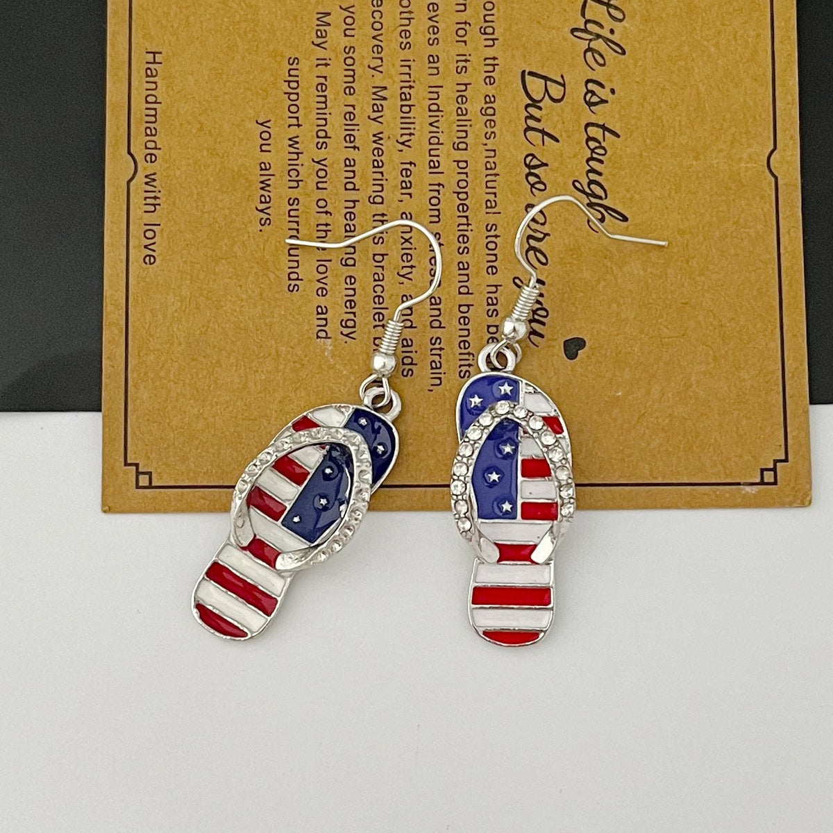 Flag Slipper Pendant Hook Earrings — earrings, view 3