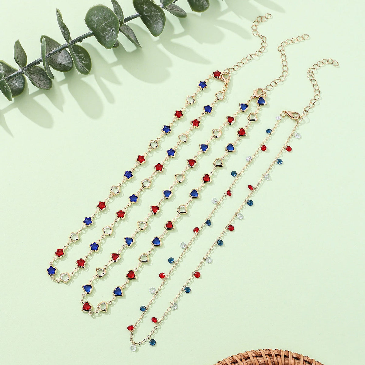 Rhinestone Floral Choker Necklace — necklace, view 2