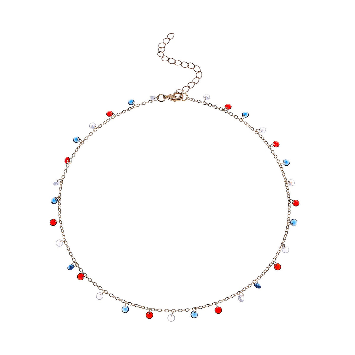 Rhinestone Floral Choker Necklace — necklace, view 3