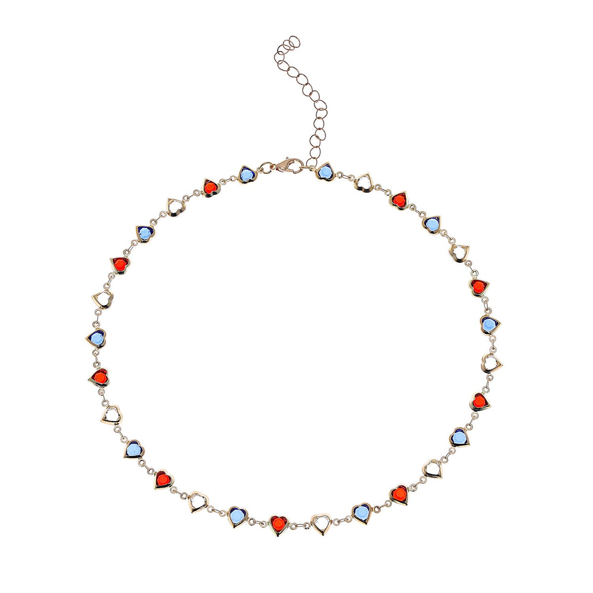 Rhinestone Floral Choker Necklace — necklace, view 5