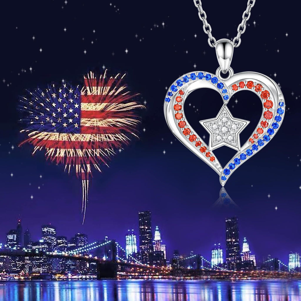 Rhinestone Star Heart Choker — silver necklace, view 4