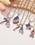 USA Flag Letter Pendant Necklace — necklace