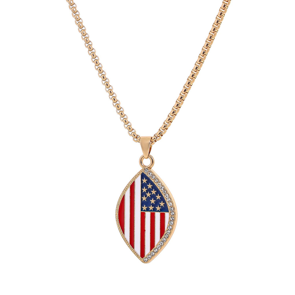 USA Flag Letter Pendant Necklace — necklace, view 5