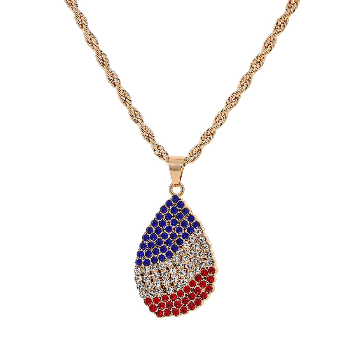 USA Flag Letter Pendant Necklace — necklace, view 6