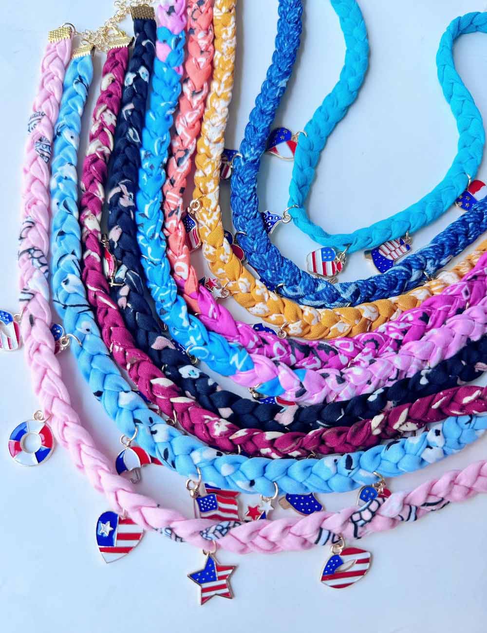 Woven Flag Tassel Choker — necklace