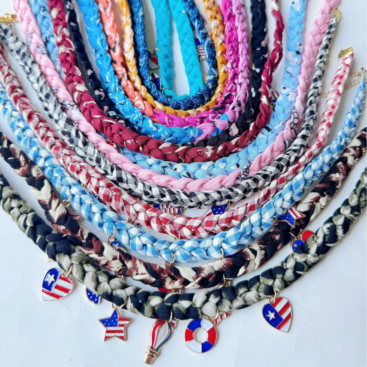 Woven Flag Tassel Choker — necklace, view 2