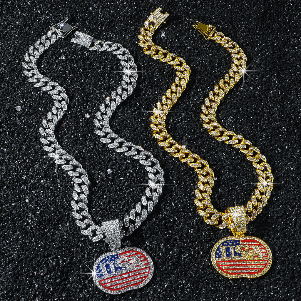 Flag Pendant Choker Necklace — necklace, view 2