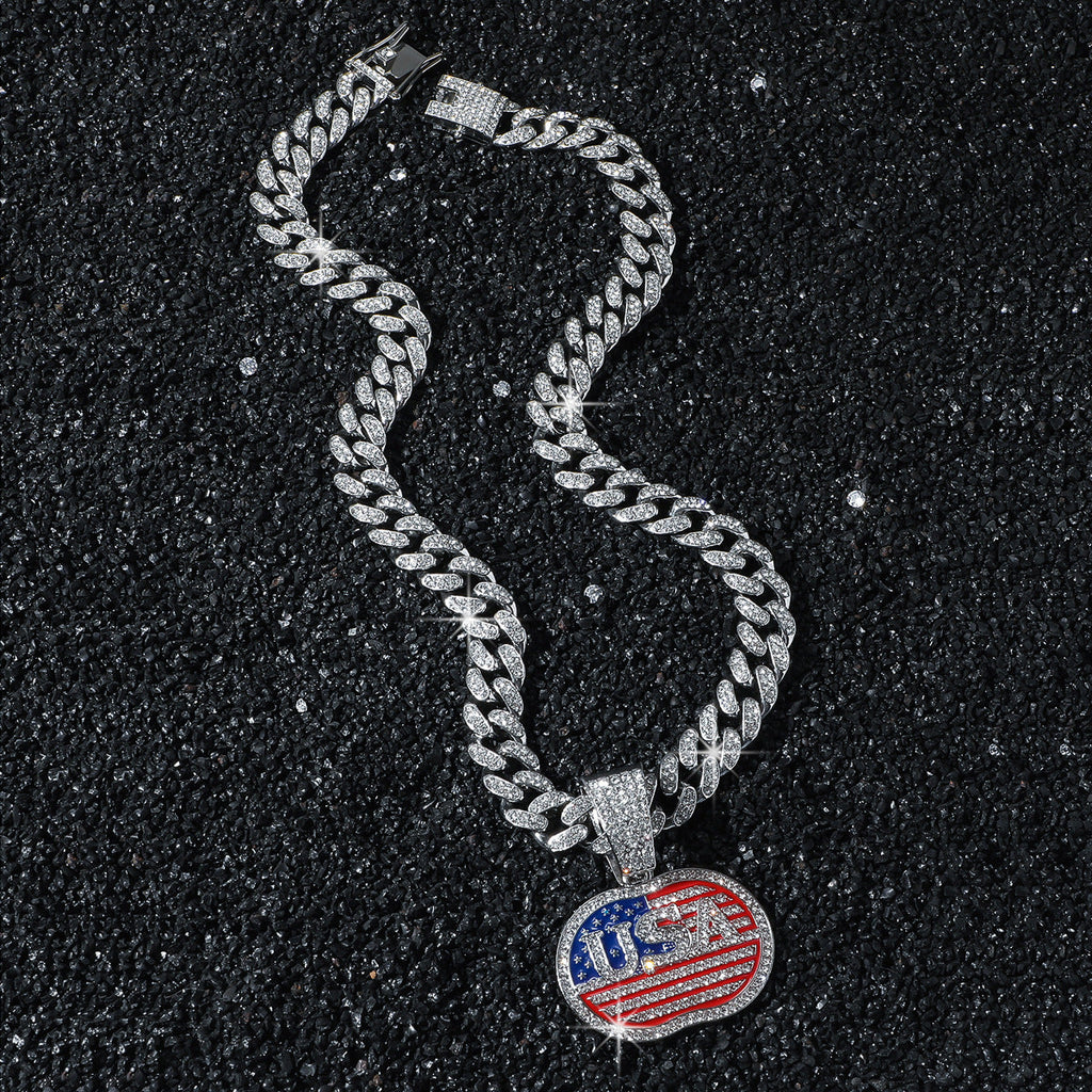 Flag Pendant Choker Necklace — necklace, view 3