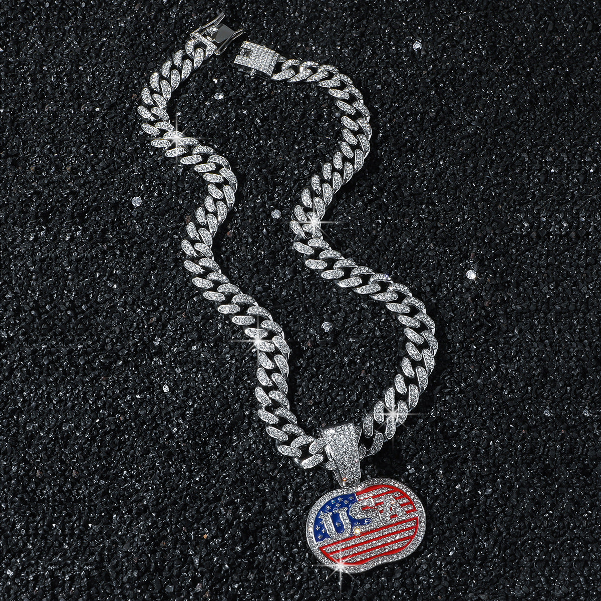 Flag Pendant Choker Necklace — necklace, view 3