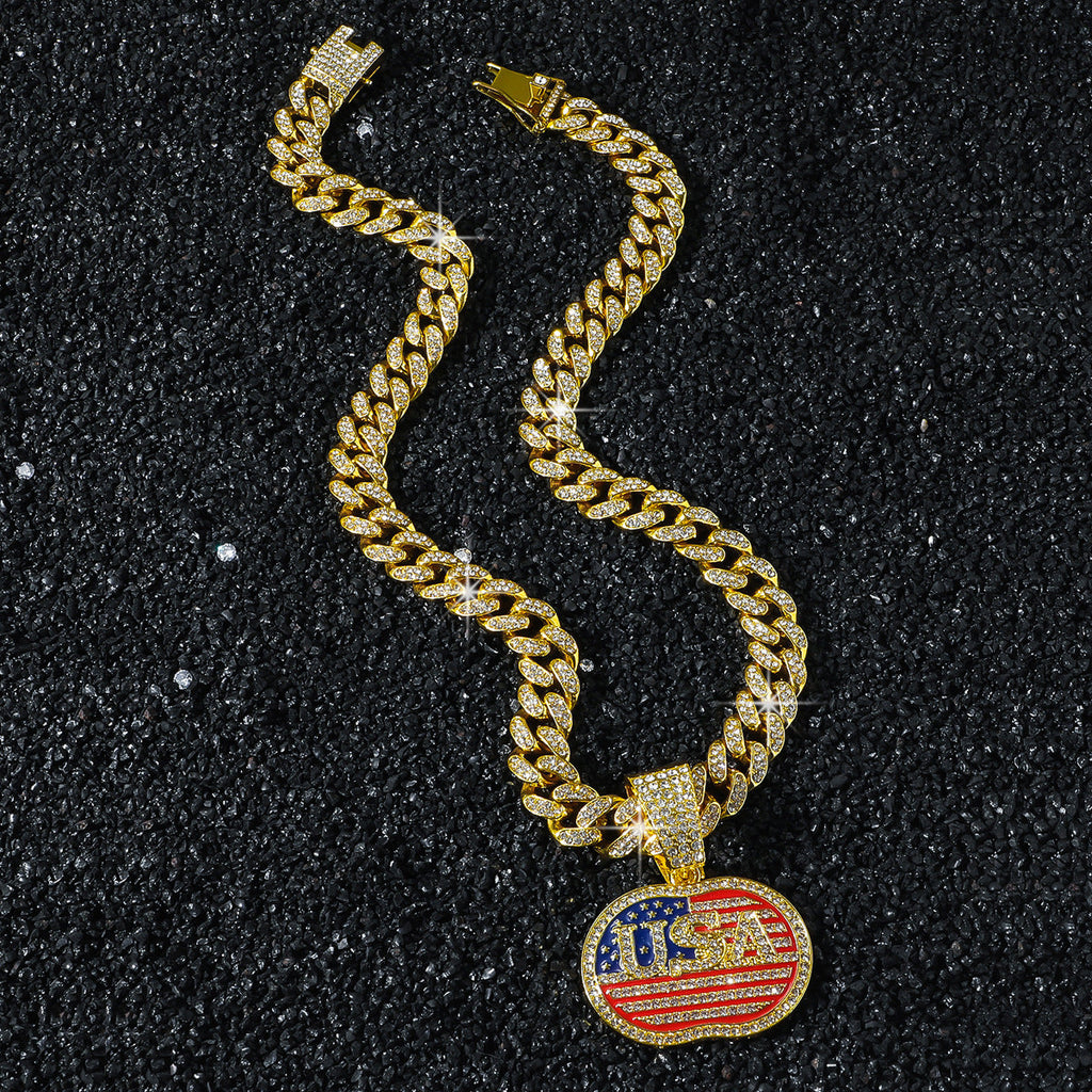 Flag Pendant Choker Necklace — necklace, view 4