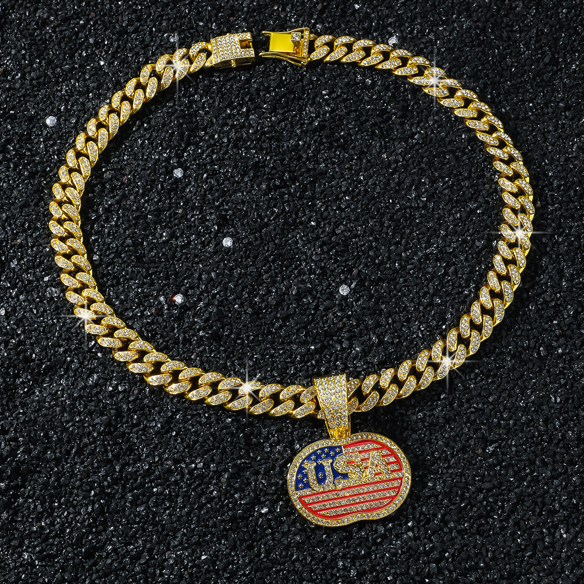 Flag Pendant Choker Necklace — necklace, view 5