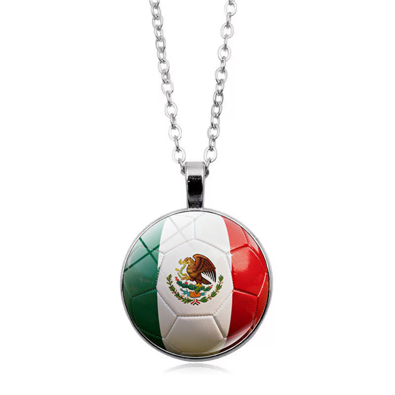 Flag Football Pendant Necklace — necklace, view 3