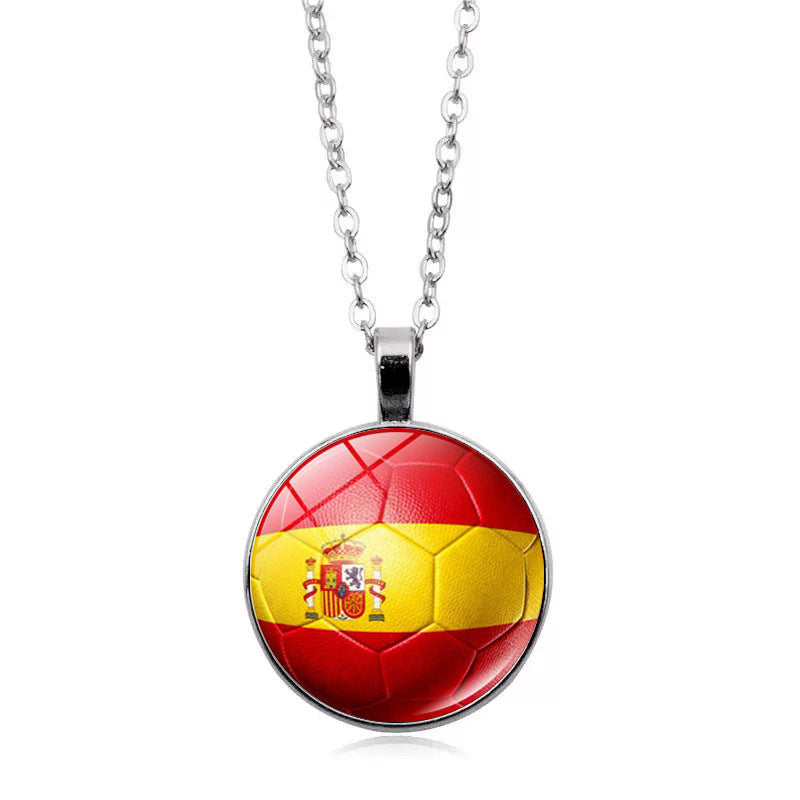Flag Football Pendant Necklace — necklace, view 4