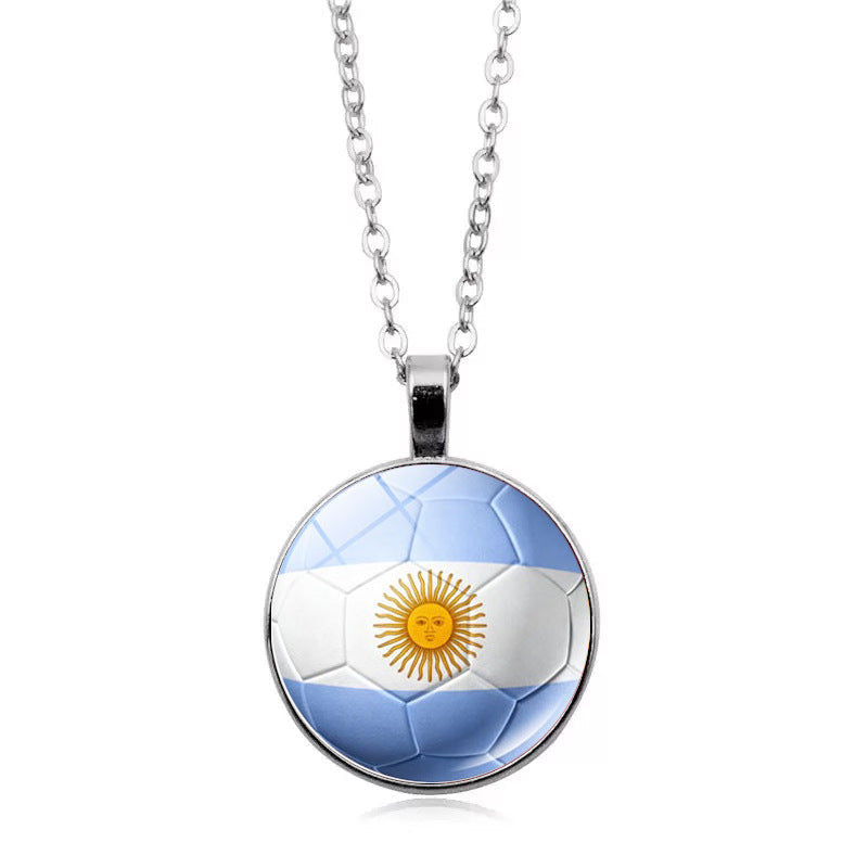 Flag Football Pendant Necklace — necklace, view 5