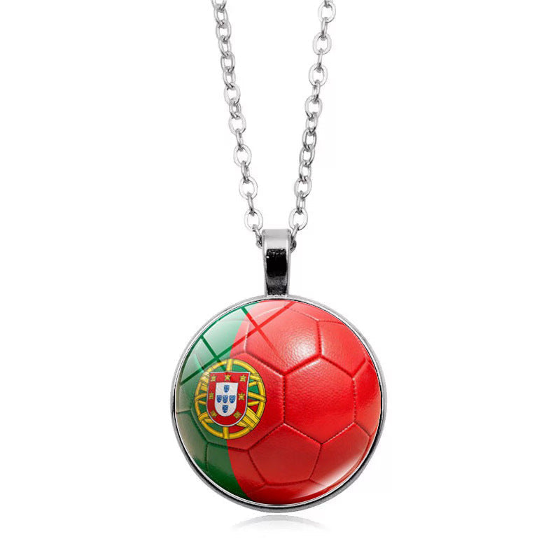 Flag Football Pendant Necklace — necklace, view 7