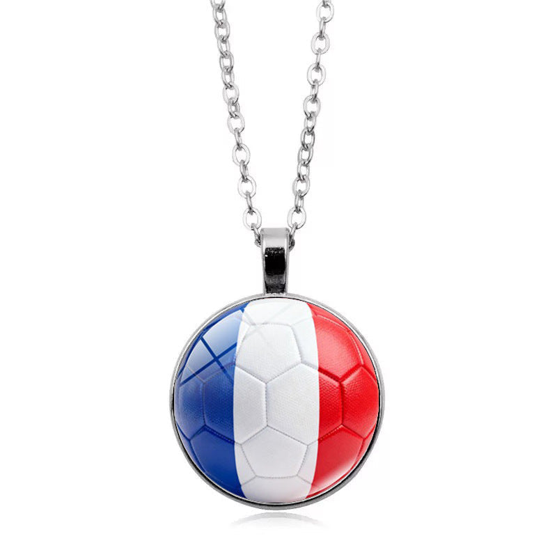 Flag Football Pendant Necklace — necklace, view 8