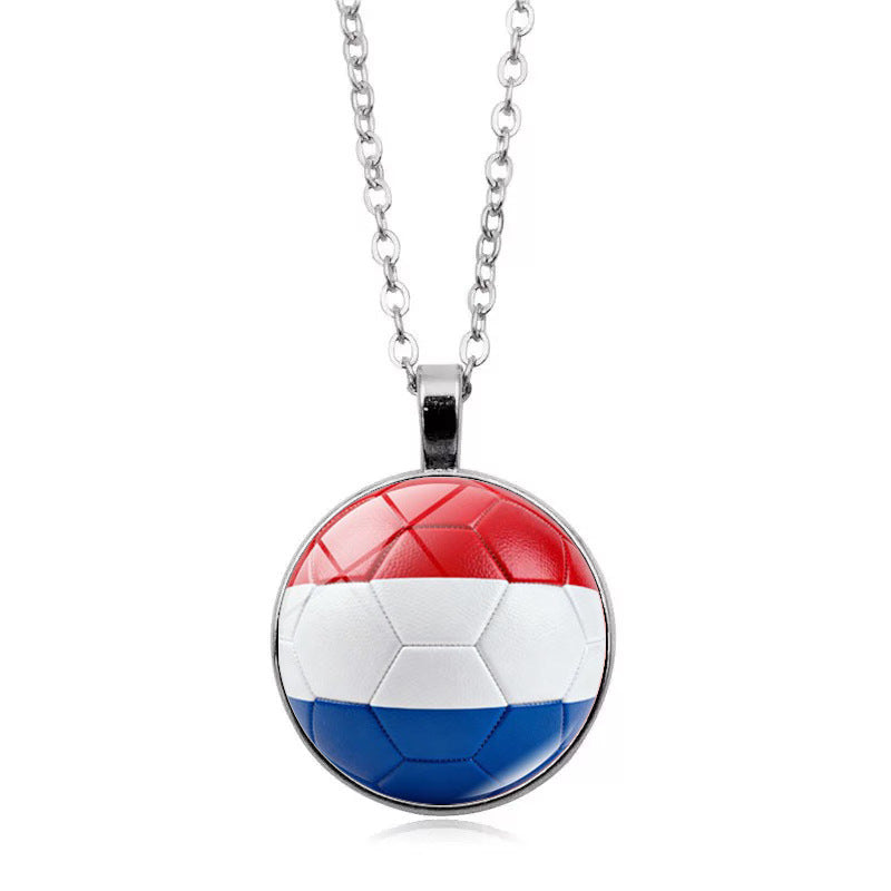 Flag Football Pendant Necklace — necklace, view 9