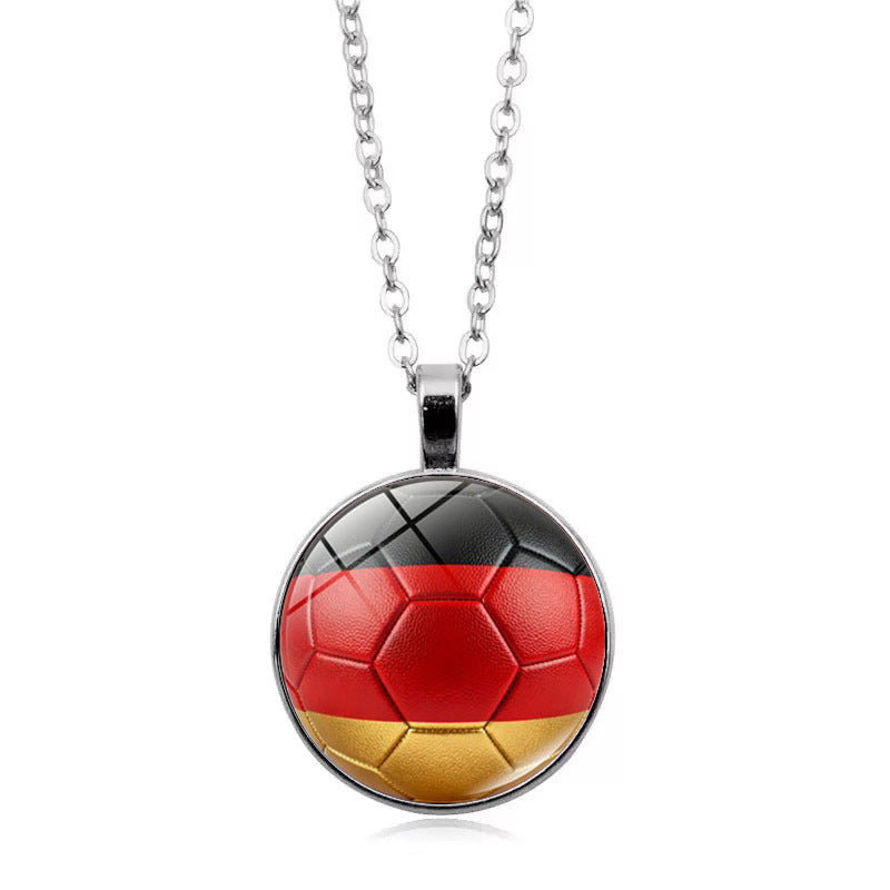 Flag Football Pendant Necklace — necklace, view 10