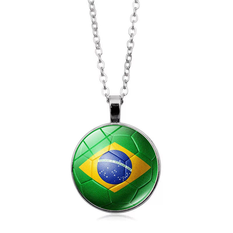 Flag Football Pendant Necklace — necklace, view 11